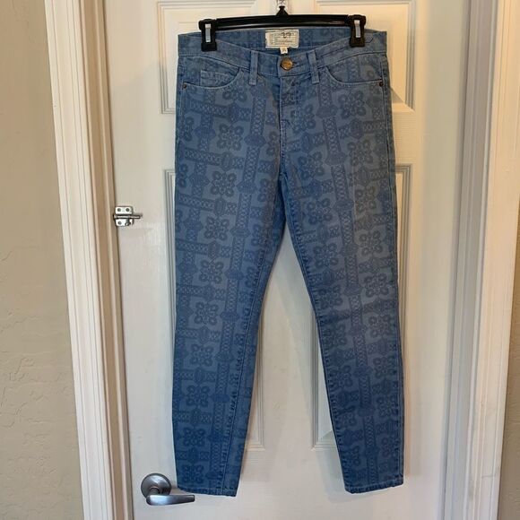 Current Elliott The Stiletto Navy Bandana Jeans - Picture 1 of 6